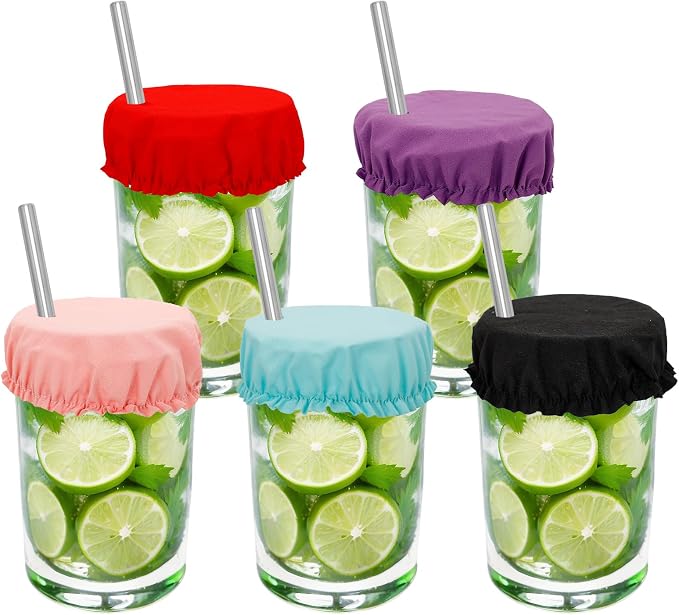 10 Pack Reusable Elastic Drink Covers by Rowbaty