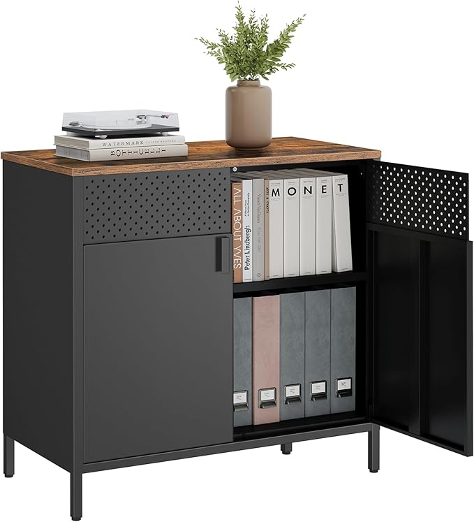 SONGMICS Storage Cabinet, Metal Cabinet, Sideboard by Unknown