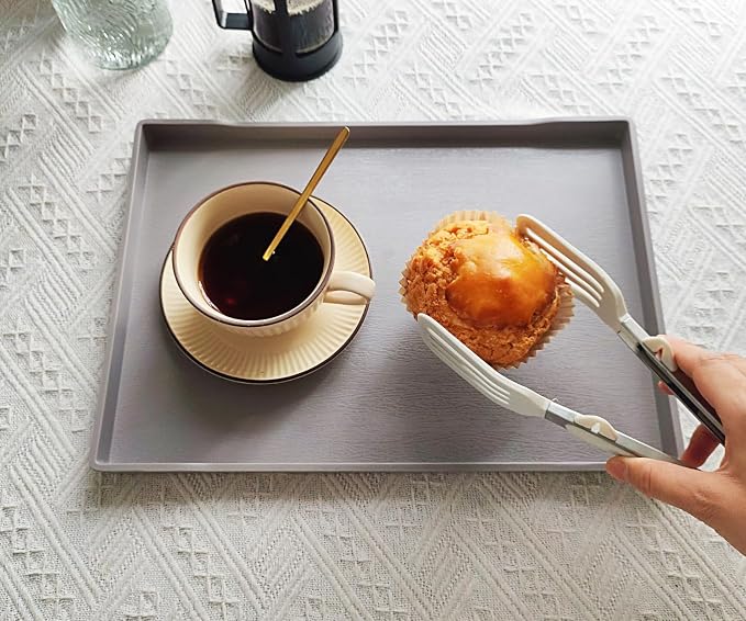 Large Gray Serving Tray for Gathering Small Items | Serving Accessory, Perfume - Image 4