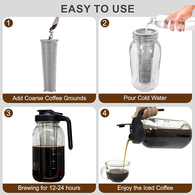 Cold Brew Coffee Maker, 64oz Cold Brew Pitcher - Image 8