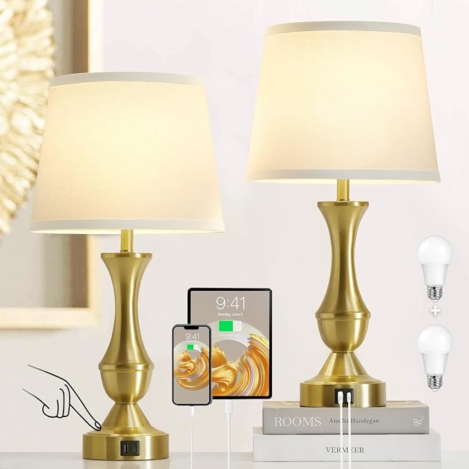 Luvkczc 22" Gold Table Lamps Set of 2 - Image 2