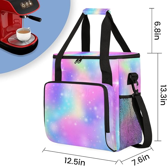 Galaxy Glitter Coffee Maker Carring Bag, Large Insulated Storage Organizer Case - Image 2