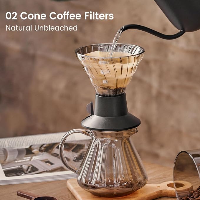 200 Count Cone Coffee Filters #2, Clinuse Unbleached Size 02 Coffee Filter 2-6 - Image 4