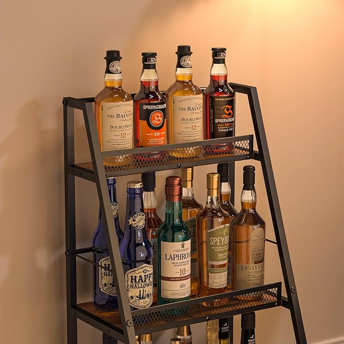 3-Tier Liquor Stand for Home Bar, Stepped Wine Rack Freestanding Floor for - Image 6