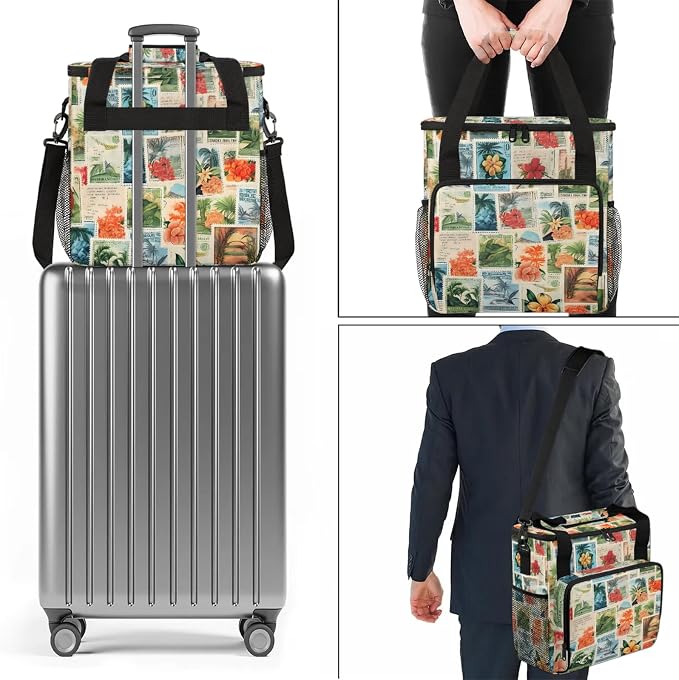 Tropical Beach Theme Coffee Maker Carring Bag, Large Insulated Storage - Image 7