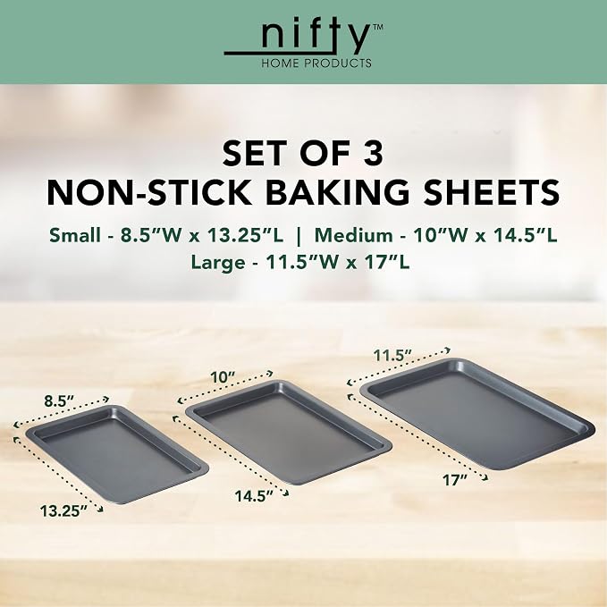 Nifty Cookie & Baking Sheets – Non-Stick Coated Steel, Dishwasher Safe - Image 2