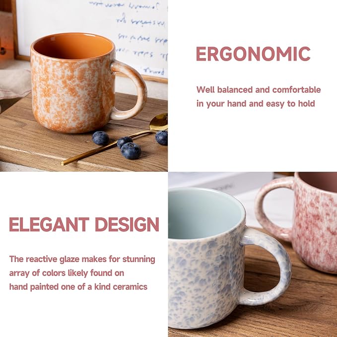 MONITO 12 OZ Coffee Mugs Set of 6, Modern Coffee Mugs Set - Image 6