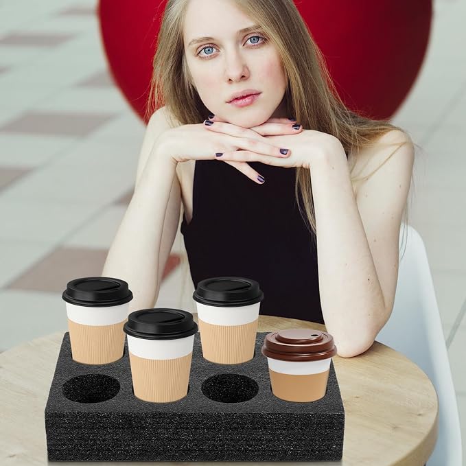 iplusmile Foam Cup Holder Tray, 8 Drink Cup Beverage Takeout Carrier Tray Cup - Image 5