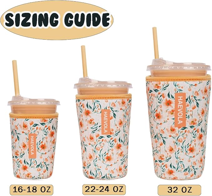 Reusable Insulated Neoprene Iced Coffee Cup Sleeve, Durable Drink Sleeve - Image 5