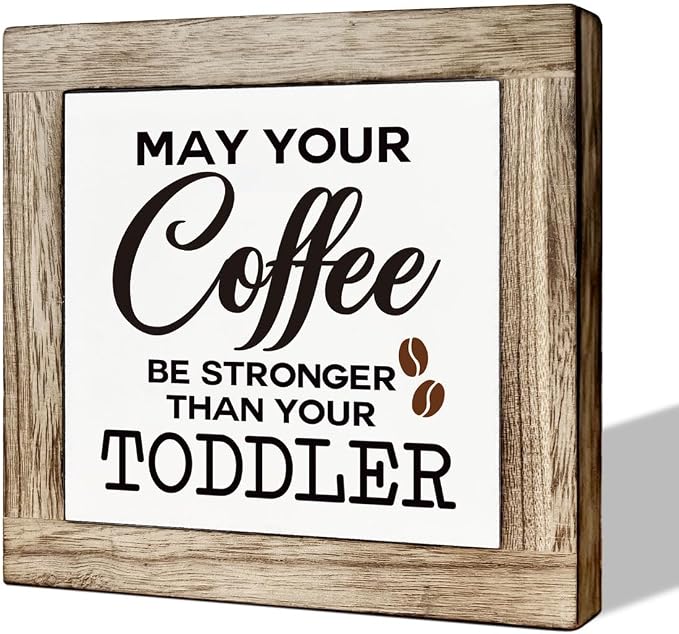 Coffee Sign, Farmhouse Coffee Decor, May Your Coffee Be Stronger Than Your by MLTEye