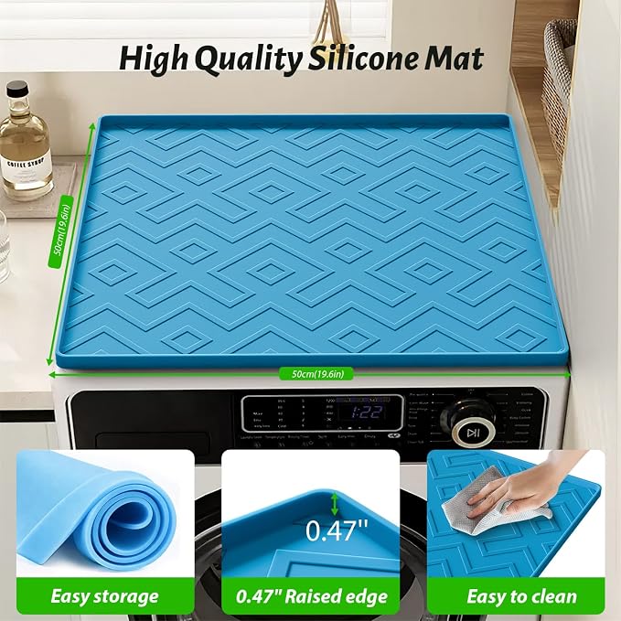 Silicone Mini Fridge Mat 19.7"x19.7" – Non-Slip, Waterproof Drip Tray - Image 2