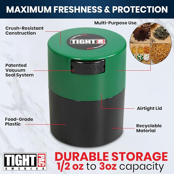 Tightvac - Premium Airtight Herb Storage Container - Holds ½ oz to 3 ounces - - Image 4