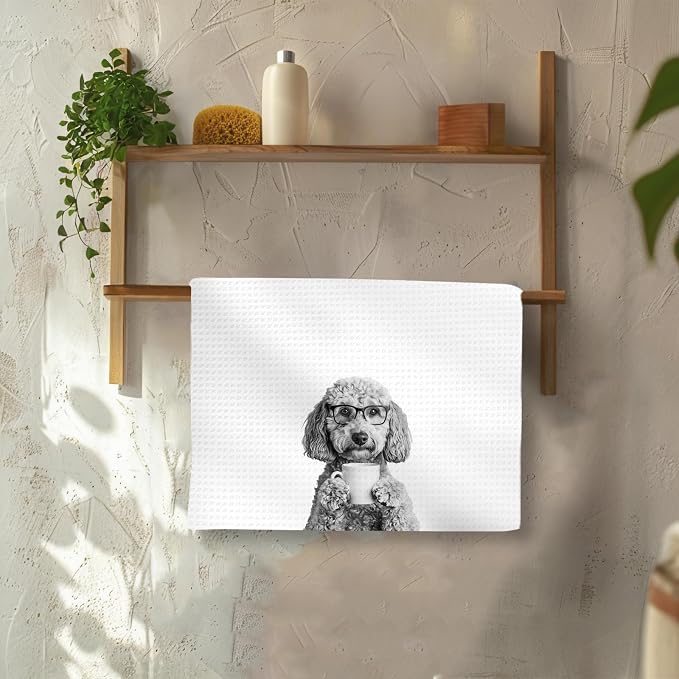 Poodle Gifts Dog Coffee Kitchen Towels, Gifts - Image 3