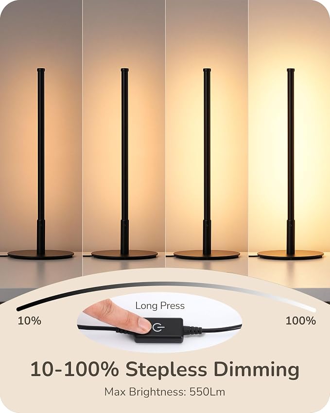 EDISHINE Upgraded LED Table Lamp Set of 2, Stepless Dimmable Bedside Lamps - Image 4