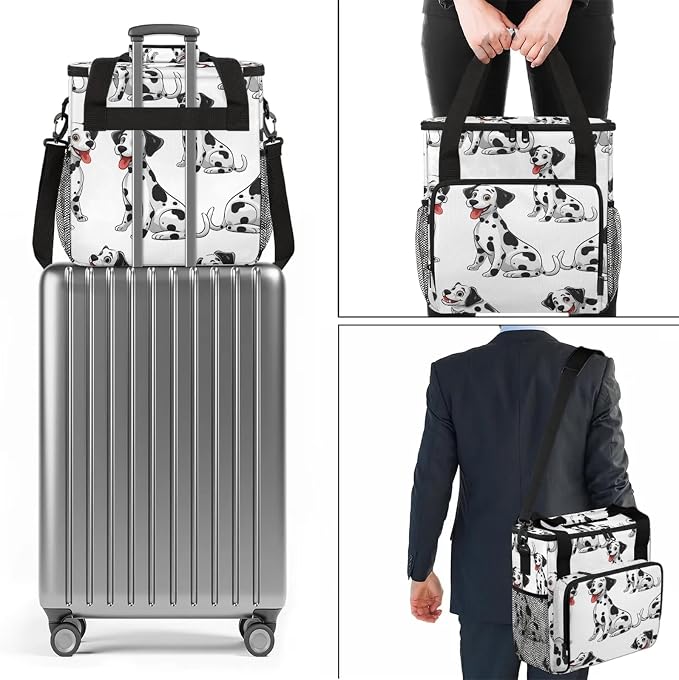 Cute Dalmatian Dog Coffee Maker Carring Bag, Large Insulated Storage Organizer - Image 7
