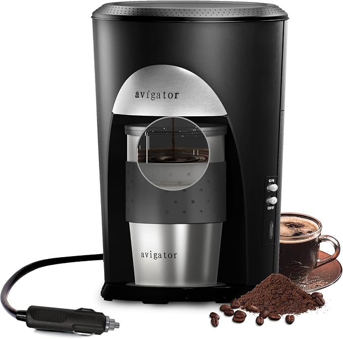 Portable Coffee Maker for Travel Camping Car, Compact Drip Coffee Machine by Avigator