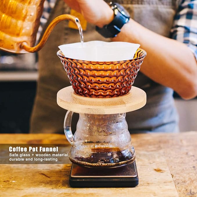 Coffee Pot Filter reusable glass Coffee Dripper Funnel Kettle Brewer Accessories - Image 7