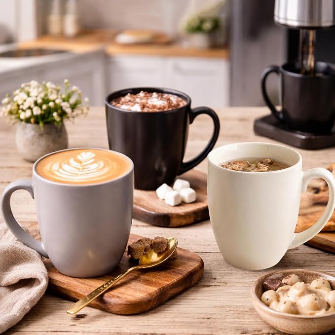 AmorArc 16oz Coffee Mugs Set of 6, Large Ceramic Coffee Mugs - Image 5