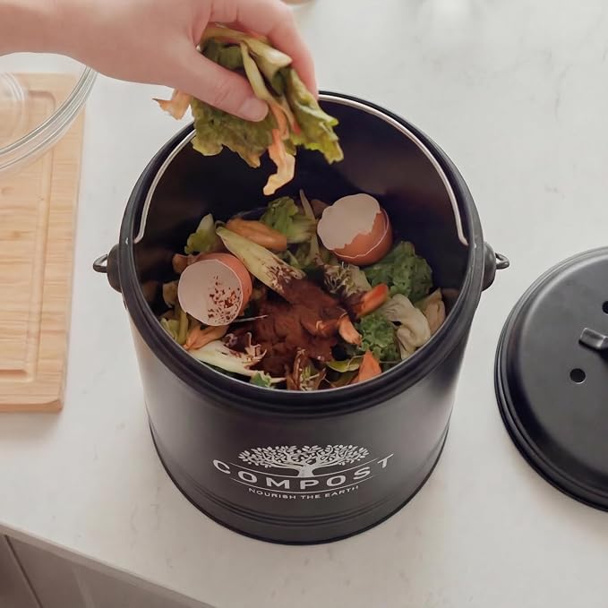 Perfnique Kitchen Compost Bin, 1.3 Gallon Countertop Compost Bin - Image 9