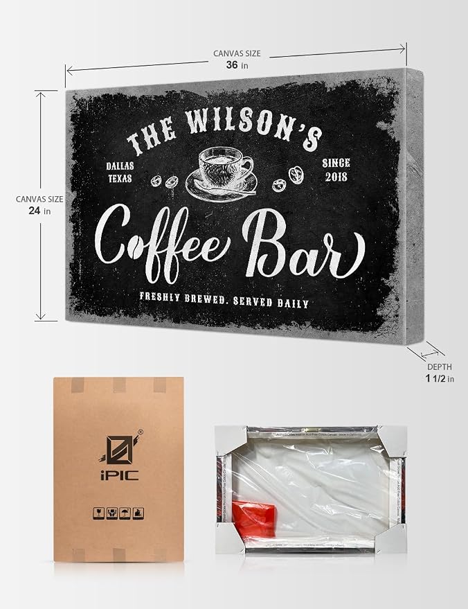 IPIC - Rustic Coffee Bar Sign Brew and Bloom, Large Canvas Print Wall Art - Image 7