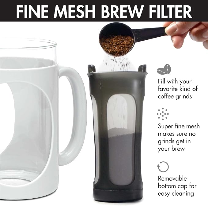 Primula Burke Deluxe Cold Brew Iced Coffee Maker, Comfort Grip Handle, Durable - Image 5