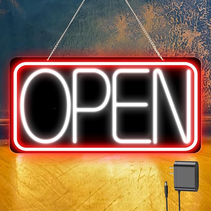 22" X 11" Led Neon Open Signs for Business, Large Open Signs, Plug In Electric by KENFARI