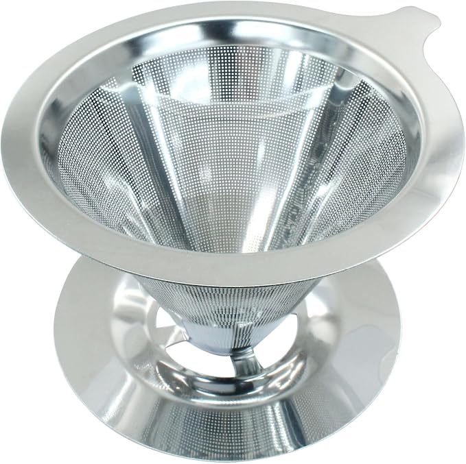 Waziaqoc Pour Over Coffee Dripper, Slow Drip Paperless Coffee Filter, Stainless by Unknown