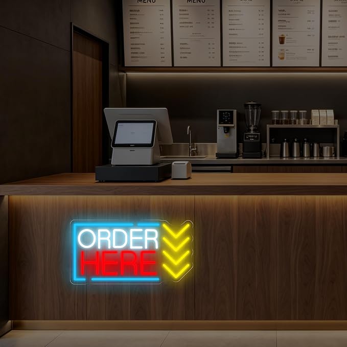 Order Here Neon Sign Coffee Shop Opening Gift Restaurant Ordering Area LED - Image 7