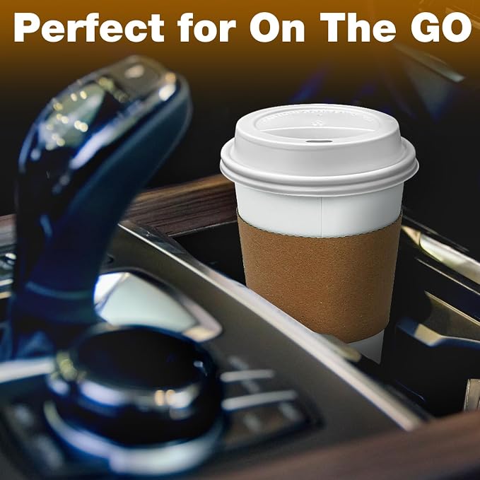 Ginkgo 100 Pack 8 oz Thickened Paper Coffee Cups - Image 4