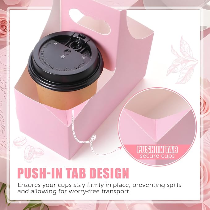 Dunzoom Pink 60 Pcs 2 Cups Drink Carrier - Image 6
