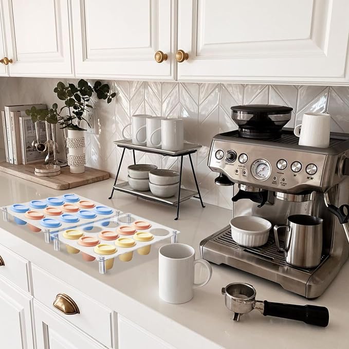 2 pack K Cup Drawer Organizer, Acrylic 12 Slots Flat Countertop Coffee Pod - Image 6