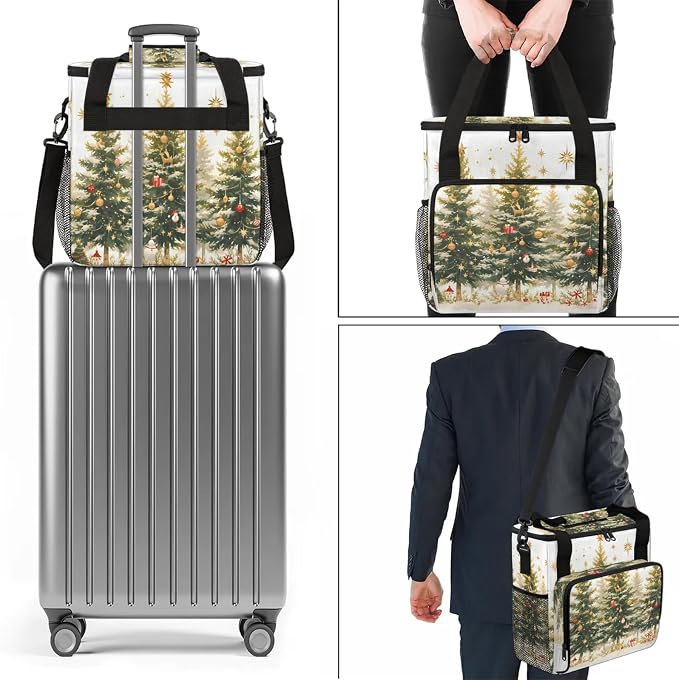 Christmas Trees Coffee Maker Carring Bag, Large Insulated Storage Organizer - Image 7