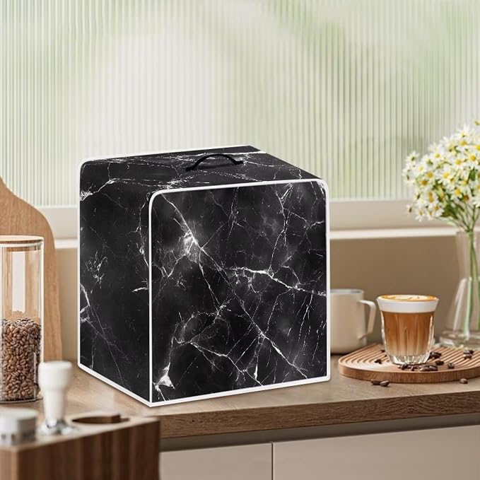 Marble Coffee Maker Cover Dust Proof Appliance Cover Machine Washable Stand - Image 3