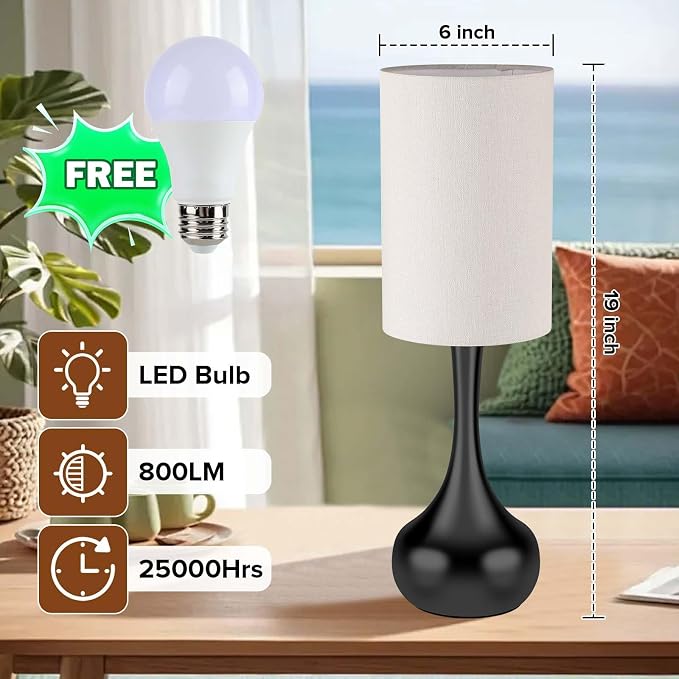 Mid Century Modern Droplet Table Lamp, Touch Control & 3-Way Dimmable, No - Image 5