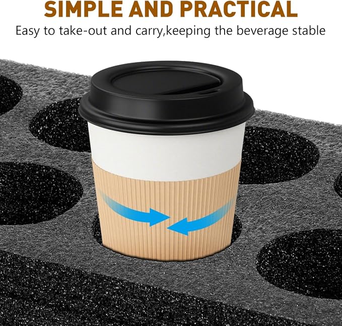 MAGICLULU Foam Drink Carrier Tray 8-Hole Takeout Cup Holder - Image 5
