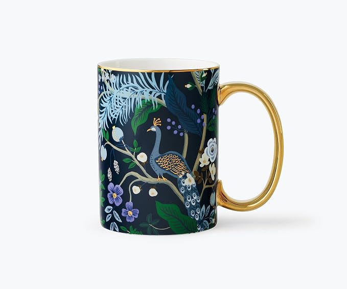 RIFLE PAPER CO. Peacock Porcelain Mug by RiflePaperCo