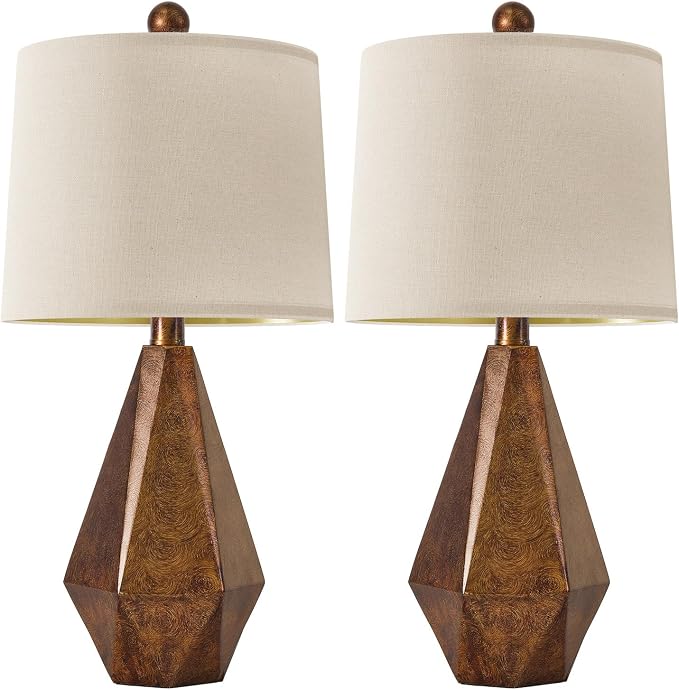PoKat 20.25" Golden Brown Table Lamps Set of 2 - Image 8