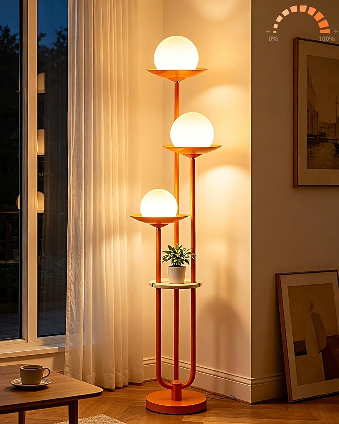 Lightdot Globe Orange Floor Lamp by LightdotLighting