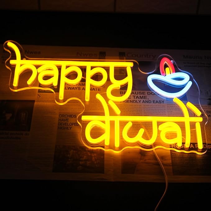 Happy Diwali Neon Sign Festival of Light Decorations - Image 5