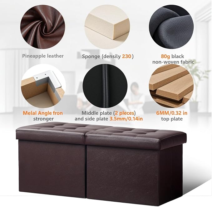 AmasSmile Footrest Ottoman Bench - Image 6