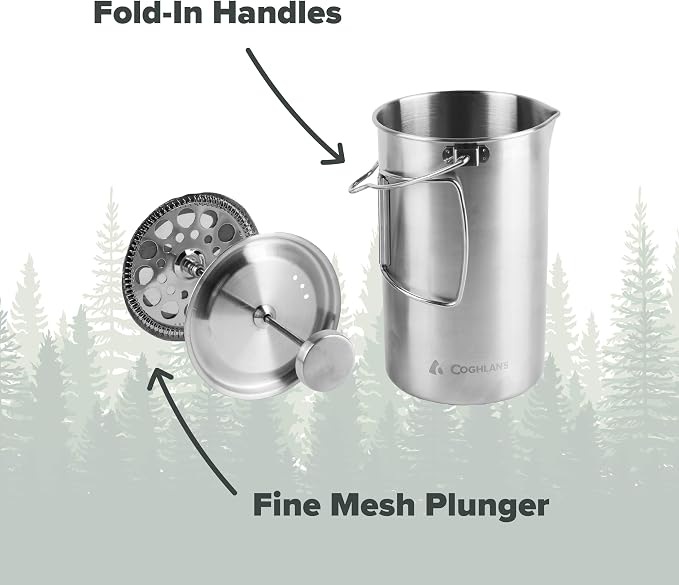 Coghlan's Stainless Steel French Press Coffee Maker – 4-Cup, Campfire & - Image 5