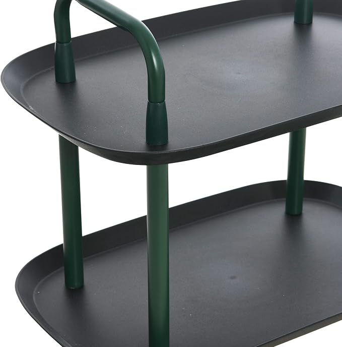 Main + Mesa Modern Plastic and Metal 2-Tier Trolley - Image 6