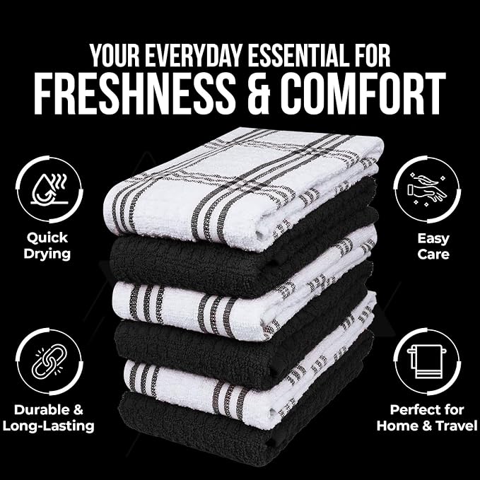 DAN RIVER Premium Black Kitchen Towels - Image 6