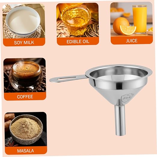 Small Funnel with Filter, 304 Stainless Steel Mini Funnel - Image 5