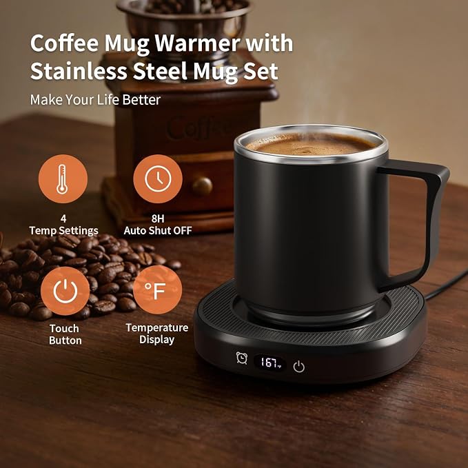 Coffee Mug Warmer & Mug Set, Electric Beverage Milk Tea Water Cup Warmer - Image 3