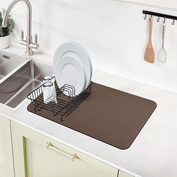 2PCS 12" x 19" Dish Drying Mat & 24" x 5.5" Faucet Mat - Image 5