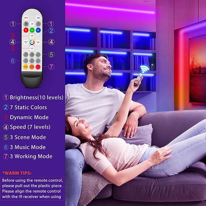 RGB Under Cabinet Lights with Motion Sensor, 6 Pre-Cut LED Strip Lights with - Image 4