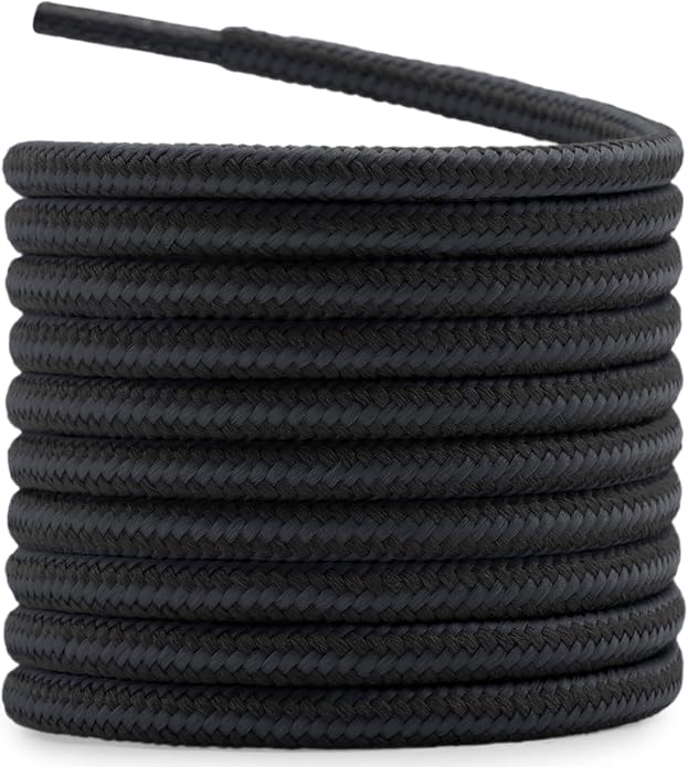 DELELE 2 Pair Round Boot Laces Outdoor Hiking Walking Shoelaces Dual Coloured by DELELE