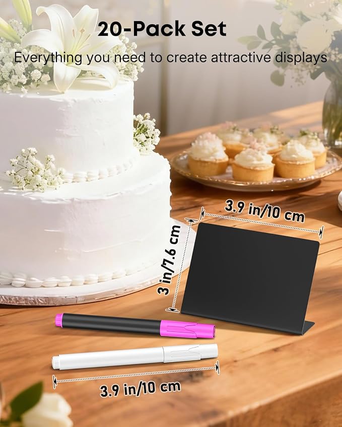 Uniclife 20 Pack Mini Chalkboard Signs - Image 2