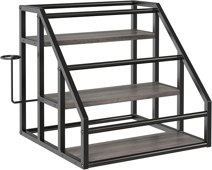 Coffee Syrup Rack Organizer, 3 Tier Countertop Storage Shelves, Kitchen Storage by VANTIMO